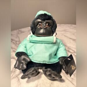 1996 24k Polar Puff Nurse Gorilla Plush Stuffed Monkey 8"